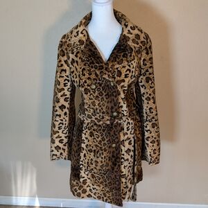 Venus Leopard Print Trench Coat